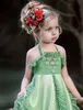 Lace Applique Flower Girls Dresses Backless Spaghetti Neck Communion Dress Floor Length Princess Gowns With Sash