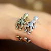 Everfast Wholesale 10pc/Lot Punk Style Zabawny regulowany pierścień ośmiornicy, 3D Animal Rings Antique Srebrny Brązowy Punk Retro styl dla mężczyzn Women Party Jewlery