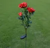 SOLAR POWERED LED LIGHT ROSE Flower Lamp för Yard Garden Path Way Landscape Decorative Night Lamp New Creative8951896