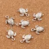 Deniz Kaplumbağaları Kaplumbağa Charms Kolye 200 adet / grup 12x15mm Antik Gümüş Takı Bulguları Bileşenleri Fit Kolye Bilezikler L1176