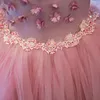 Elegancki Kwiat Dziewczyna Balowa Suknia Fioletowa Koronkowa Suknia Ślubna Aplikacje Party Tulle Princess Urodzinowa Dress Bez Rękawów Pierwsza Komuniowa Suknia