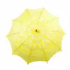 Buntes Baumwollbrautparasol handgefertigt Battenburg Spitze Stickerei Sun Regenschirm Elegante Hochzeitsfeier Dekoration Regenschirm