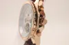 2014 새로운 패션 브라운 가죽 밴드 1884 망 시계 뚜르 비옹 골드 스테인레스 스틸 럭셔리 남자 시계