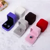 Fashion Jewelry Gift Boxes packaging 10 colors Square Shape Velvet wedding engagement couple Rings Classic Luxury Show Case Box 45*50*40MM