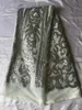 5 Yards/pc Fashionable khaki french net lace fabric with green sequins design african mesh lace for dress QN56-1