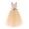 Children Birthday kids Gift Wedding evening Party Festival lace veil Spring Summer princess flower girls dress ball gown