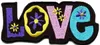 Custom Love peace hippie boho retro flower power hippy embroidered iron-on patch new design badge free shipping