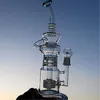 Hittman 스모키 엑센트가있는 유리 버블 러 토로봉 Glass Vapor Rigs Oil rig 유리 리사이클러 수관 18.8mm