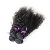 Tissage de cheveux brésiliens 4pcs cheveux vierges bouclés crépus cheveux vierges brésiliens noirs naturels 4 faisceaux, pas de perte, sans enchevêtrement