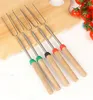 Camping Campfire corn Dog Telescoping Barbecue Roasting Fork Sticks Skewers BBQ forks random color8447722