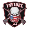 American InfoDel Skull and Shield Patch Patriotic Motorcycle Biker Club Iron On Brodered Patch 11.25*12.25 Inch Free Ship