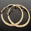 Fashion Jewellery gold plated 5 pairs 55MM Big Crystal Earring Hoop Circle Earrings
