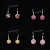 24 Pairs/Lot UK Flag, Rose Pink, Champagne, Pink Crystal Drop Earrings Silver Plated Jewelry