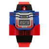 As crian￧as lideradas por crian￧as digitais assistem a rel￳gios esportivos de desenhos animados Relogio Robot Transformation Toys Boys Wristwatches Drop 305r