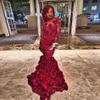 Real Image 2016 Burgundy Prom Prom Prom с цветочной юбкой с цветочной розой круглая круглая шея с длинным рукавом формальные вечерние платья PAG3586172