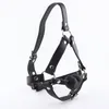 Strap On Harness PU Leather Bondage Mask Gear HeartShaped Solid Mouth Gagged Ball Horse With Type Oral Fixation Mouth Stuffed Sex5309376