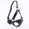 Voorbindharnas PU-leder bondagemasker Uitrusting Hartvormig Effen Mond Gekneveld Bal Paard Met Type Orale Fixatie Mond Gevuld Seks5309376