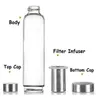 Reusable Mugs 14oz 18oz Beverage Glass Water Bottle BPA Free High Temperature Resistant Sport Cup Tumbler Bottles With Tea Filter Infuser Neoprene Sleeve Holder