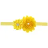 Bandes de bandes de bébé Sunflowers Bandes pour enfants Élastic Tête Bands Shabby Satin Tissu Bandes de poils Filles Strass Hair Accessoires pour Toddler KHA149