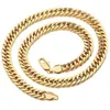 24K 24CT Real Geel Solid Gold GF Brede Curb Link Chain Mens Dames Ketting 23.6Inch 10mm Jewel