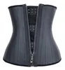 Plus Size Latex Underbust Corset for Women Spiral Steel Boned Rhinestone Decorative Zipper Waist Trainer Cincher