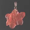 Nuevo Cuarzo Natural Cristal Piedra Piedra Linda Mar Tortuga Tortuga Figuras Chakra Curación Tallada Piedra Gemstone Artesanía Colgante Lucky Regalo 41 * 32mm