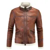 5XL Resident Evil 4 IV PU Men Jacket Plus Velvet LEON KENNEDY Faux Leather Stand Collar Fur Jackets Costumes Thick Coat J161111