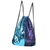 Glitter lentejuelas bolsa de lazo 2018 dibujos animados sirena lentejuelas mochilas bolsas de viaje 17 estilos 42 * 36 cm C2700