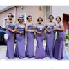 South African Off Shoulder Bridesmaid Dresses 2018 Lace Appliques Mörk Lavendel Maid of Honor Gowns Bröllop Guest Formal Party Dress