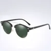 2022 mode polariserade solglasögon kvinnor märkesdesigner klassisk vintage nit runda körning solglasögon metall semi kantlös gafas lu1951720