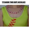 NUEVO collar deportivo de titanio trenzado con 2 cuerdas de 20 ", béisbol Tornado azul claro negro