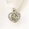 Montaje colgante de jaula con medallón en forma de corazón "It's A Girl", collar con colgante de cuentas de gemas de perlas DIY, abalorios de amor