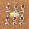 Awareness Hope Ribbon Metal Alloy Charms 150pcs / Lot 7.7x18.6mm Tibetanska Silverhängen Mode Fit Armband Halsband Örhängen L088