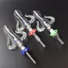 Nouvelle version 14 mm Mini Glass Pipe NC Kit avec Titanium Nail Quartz Toot Fumer Pipe Glass Bongs