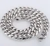 High Quality Jewelry 316L Stainless Steel men's 13mm 15mm Curb Chain Link Necklace Vintage Clasp for Men's Gifts 20 in251x