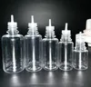 Transparent 1000 st 5 ml 10 ml 15 ml 20 ml 30 ml tom husdjurflaska E flytande plastdroppsflaskor för eterisk olja