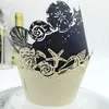 Ślub Favors Shell Laser Cut Lace Cream Cup Cup Cupper Cupcake Wrappers na Wesel Birthday Party Decoration 12 pc za dużo