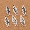 Hollow Jesus Fish Animal Charms Pendants MIC New 200pcs/lot Antique Silver Jewelry DIY L044 Findings