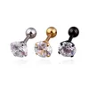 3mm-8mm de Prata de Ouro Preto Titanium Aço Barbell Cubic Zircon Cartilagem Helix Tragus Lip Brinco Do Parafuso Prisioneiro Do Corpo Piercings de Jóias Por Atacado