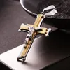 Acier inoxydable Mens Croix pendentif colliers Christian Jesus crucifix Collier de charme pour les femmes Mode Hip Hop bijoux accessoires