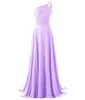 En axelgradient Chiffon Prom Klänningar Sparkle Beaded Sequined Golvlängd Lång Ombre Formell Kväll Bridesmaid Party Gown Special Occasion Dress QC442