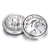 10pcllot 2017 Silver Michigan Snap Buttons 18 mm Charms Jewelry Snap dla DIY Srebrna Bransoletka Snap1149316