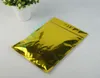 16x24cm, 100pcs / lot guld aluminiumfolie plast ziplock väska, självförsegling plätering mylar kaffeböna påse återförslutbar, lagring melon frön säck