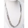 Heavy chain 24K white gold filled men's necklace curb link jewelry 23.6 inch 12mm ( size: 23.6" , color: silver )