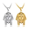 Vintage Retro Men Necklaces Egyptian Pharaoh Pendants Chain Necklace Masquerade Party Stainless Steel Jewelry Birthday Gift for Boyfriend