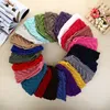 2017 Moda Feminina Crochet Malha Cabeça Chunky Torção Turbante Cabeça De Malha Enrolar Orelhas Quente Multicolor Acessórios Banda de Cabelo Sólido