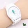 2017 Moda Trifoglio Donna Orologi Uomo Unisex 3 Foglie Stile Foglia Quadrante Cinturino in silicone Orologio da polso analogico al quarzo Natale Gif253H