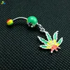 Special Style! DIY High Quality Fashion Silver Surgical Steel Colorful Oil Maple Belly Button Ring For Women Body Piecing Jewelry