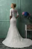 Half Long Sleeves Lace Mermaid Wedding Dresses 2024 with Appliques Custom V Neck Court Train Bridal Gowns vestido de noiva