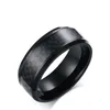 Meaeguet Trendy Men Jewelry Stainless Steel Rings Black Carbon Fiber Inlaid Engagement Wedding Men's Rings Fashion Band,8mm R-152